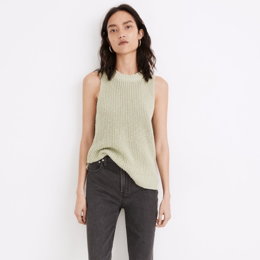 Madewell Women's Shaker Sweater Mint Tank